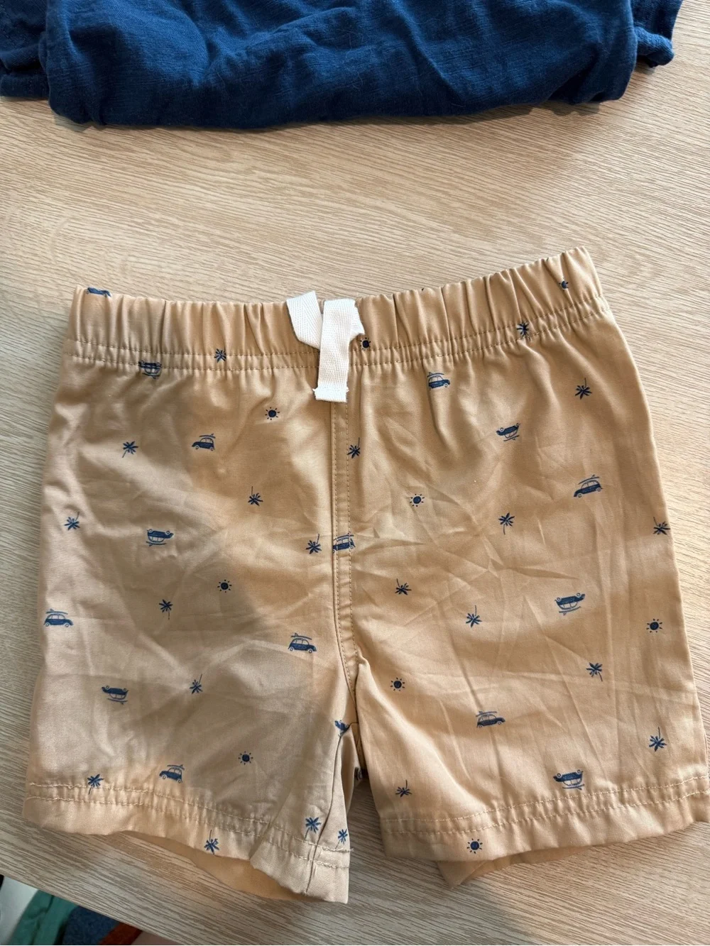 Carter's Khaki Shorts with Navy Accent Print - Picture 3 of 5